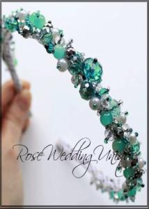 Диадема с кристали в тюркоазено от AbsoluteRose