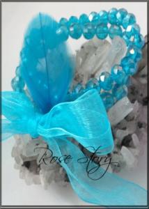 Гривна на два реда с тюркоазени кристали Сваровски- Charmyrose