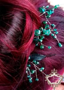 Дизайнерски фуркети за коса за абитуриентски бал в зелено